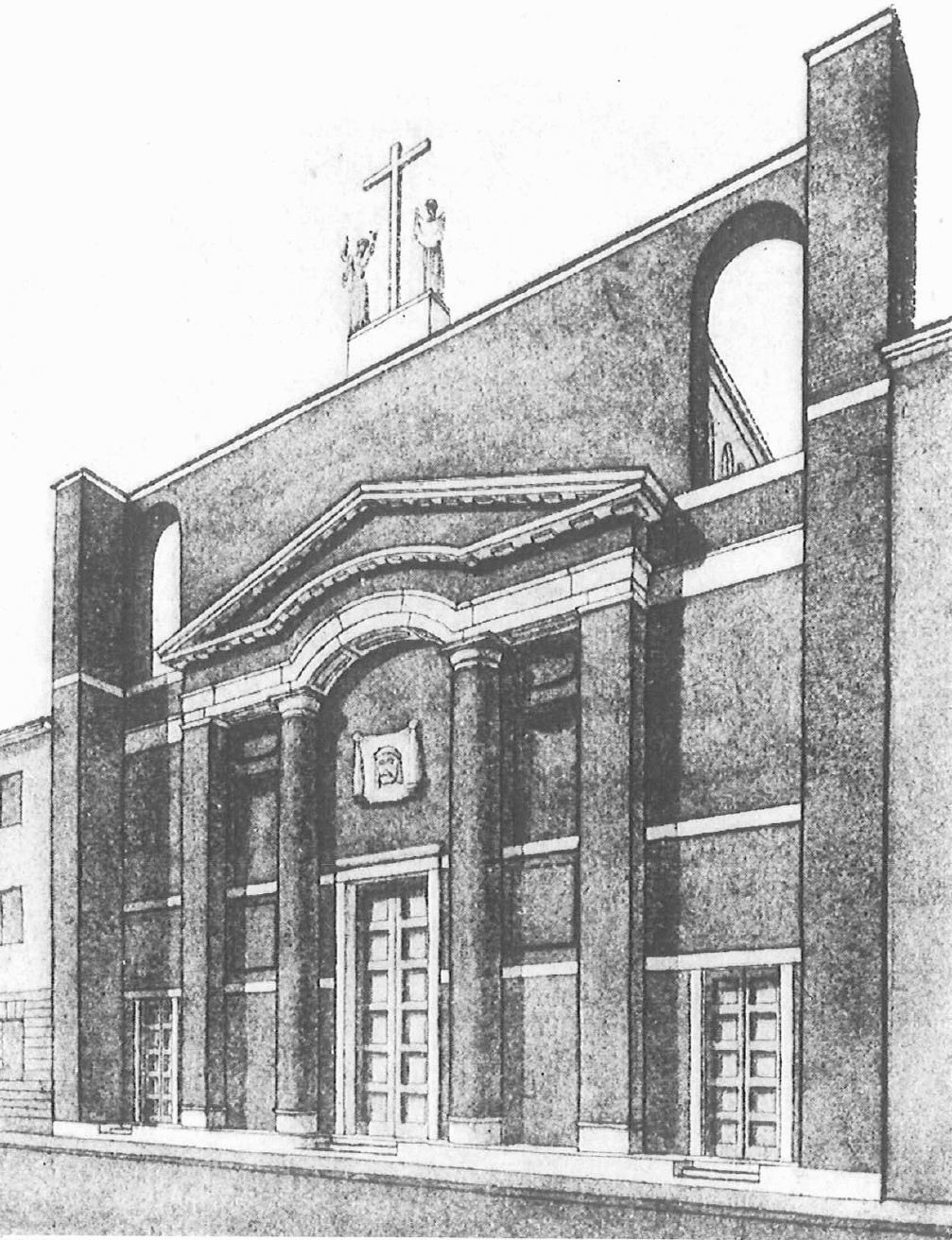 chiesa Sacro Volto disegno della facciata
